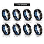 font options for inside engraving on black & blue & grey scrying mirror rings