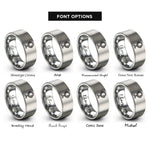 font options for inside engraving on grey scrying mirror rings