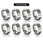 font options for inside engraving on gray scrying mirror rings