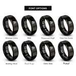 font options for inside engraving on black scuba diver badge rings
