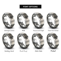 font options for inside engraving on grey scuba diver badge rings