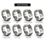 font options for inside engraving on silver scuba diver silhouette rings