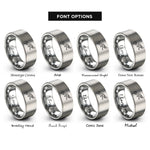 font options for inside engraving on silver scuba diver swimming rings