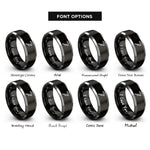 font options for inside engraving on black & grey scythe rings