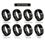font options for inside engraving on black scythe rings