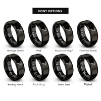 font options for inside engraving on black scythe rings