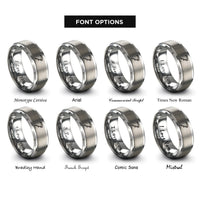 font options for inside engraving on gray scythe rings