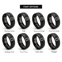 font options for inside engraving on black sd card rings