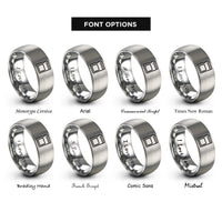 font options for inside engraving on silver sd card rings