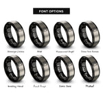 font options for inside engraving on black & gray se rings
