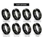 font options for inside engraving on black & gray se rings