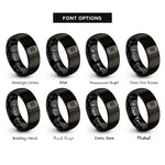 font options for inside engraving on black se rings