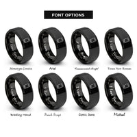 font options for inside engraving on black se rings