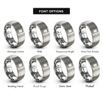 font options for inside engraving on silver se rings