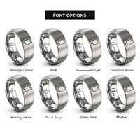 font options for inside engraving on silver se rings