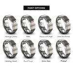 font options for inside engraving on silver se rings