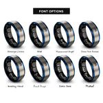 font options for inside engraving on black & blue & silver sea anemone rings