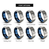 font options for inside engraving on blue & grey sea anemone rings