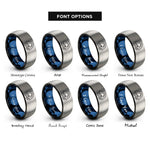 font options for inside engraving on black & blue & silver sea arch rings