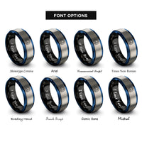 font options for inside engraving on black & blue & gray sea arch rings