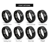 font options for inside engraving on black sea rings