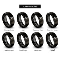 font options for inside engraving on black sea rings