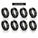 font options for inside engraving on black & gray sea crest rings