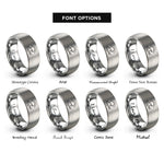 font options for inside engraving on silver sea crest rings