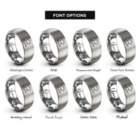 font options for inside engraving on silver sea crest rings
