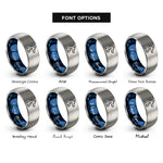font options for inside engraving on blue & grey sea dragon rings