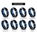 font options for inside engraving on blue & grey sea dragon rings