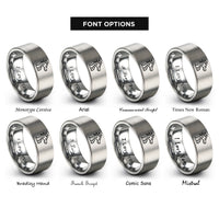 font options for inside engraving on grey sea dragon rings