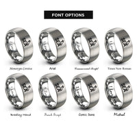 font options for inside engraving on gray sea rings
