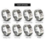 font options for inside engraving on silver sea horizon sun rings