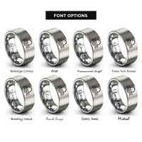 font options for inside engraving on silver sea horizon sun rings