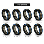 font options for inside engraving on gunmetal & blue sea horizon sun rings