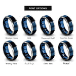 font options for inside engraving on blue & gray sea kayak rings