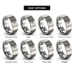 font options for inside engraving on silver sea kayak rings