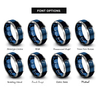 font options for inside engraving on blue & gray sea lion rings