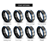 font options for inside engraving on black & blue & grey sea nettle rings