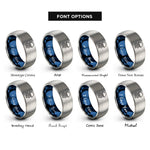 font options for inside engraving on blue & grey sea nettle rings
