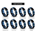 font options for inside engraving on blue & grey sea nettle rings