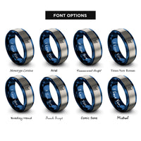 font options for inside engraving on blue & silver sea nettle rings