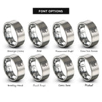 font options for inside engraving on grey sea nettle rings