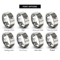 font options for inside engraving on grey sea nettle rings