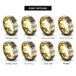 font options for inside engraving on gold & grey sea otter rings