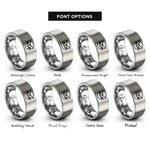 font options for inside engraving on silver sea otter rings