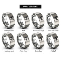 font options for inside engraving on silver sea otter rings