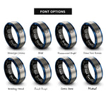 font options for inside engraving on black & blue & grey sea serpent rings