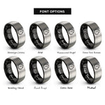 font options for inside engraving on black & gray sea serpent rings